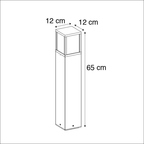 Moderne staande buitenlamp 65cm antraciet IP54 - Zaandam - Afbeelding 3