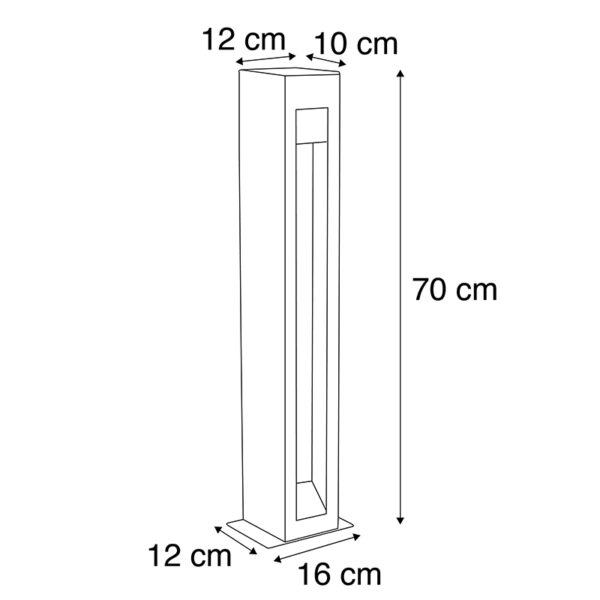 Moderne staande buitenlamp bazalt 70 cm - Sneezy - Afbeelding 3