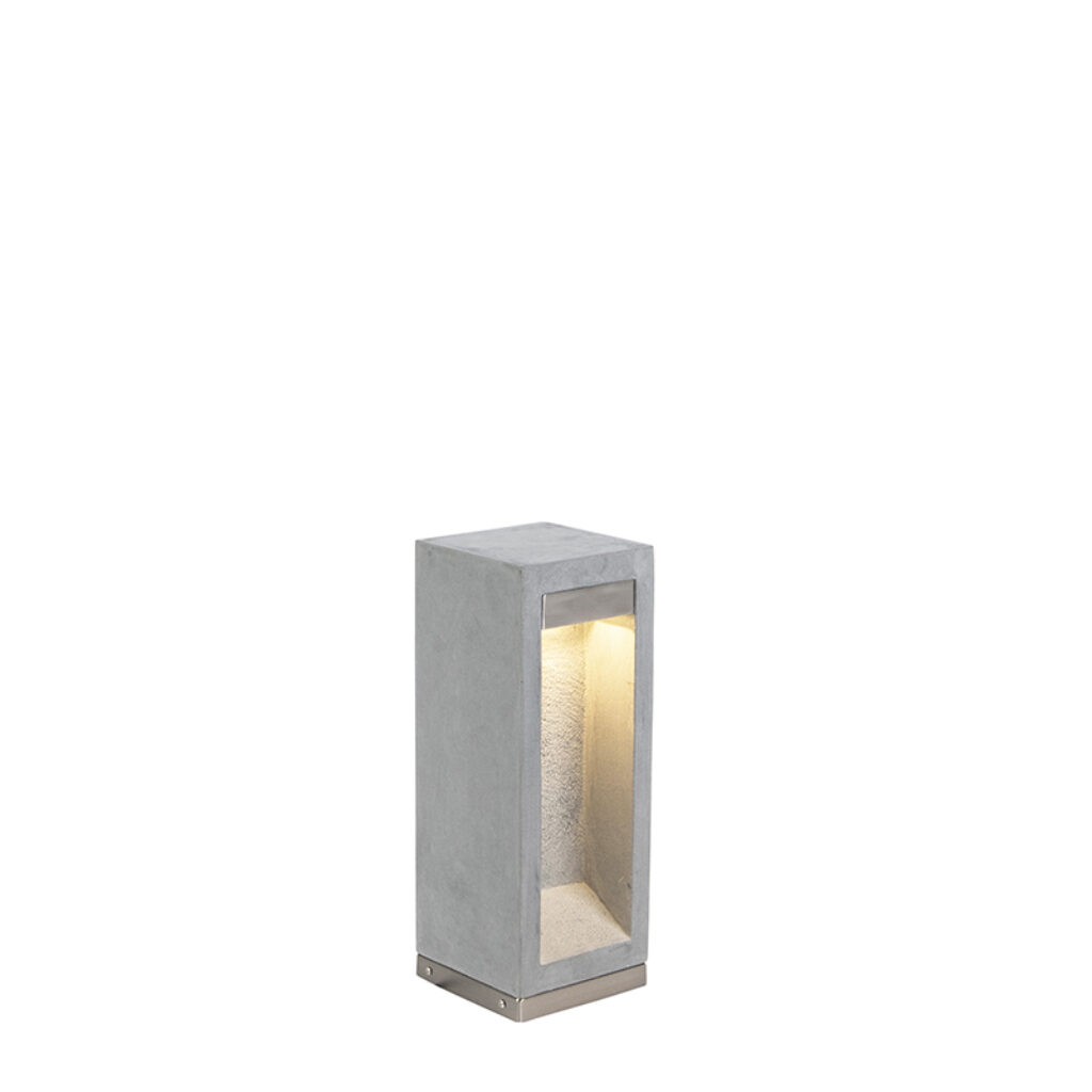 staande buitenlampen Moderne buitenlamp bazalt 40 cm Sneezy Steen BetonRoestvrij staal Grijs De is een perfecte lamp om jouw modern of strak terras helemaal af