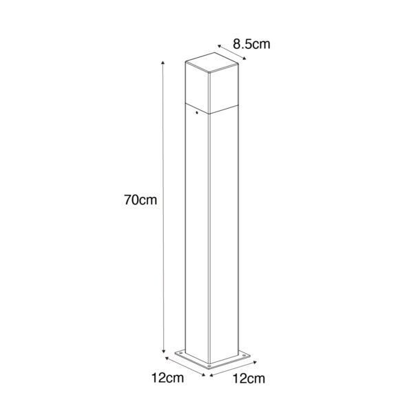 Moderne staande buitenlamp 70 cm donkergrijs IP44 - Denmark - Afbeelding 3