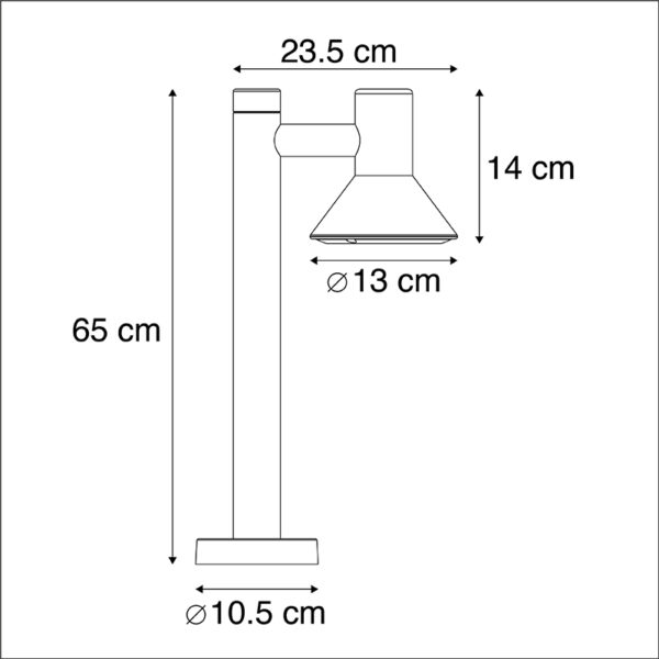 Moderne staande buitenlamp donkergrijs 65cm - Humilis - Afbeelding 3