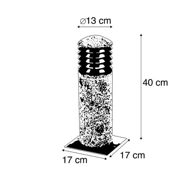 Moderne staande buitenlamp graniet 40 cm - Happy - Afbeelding 3