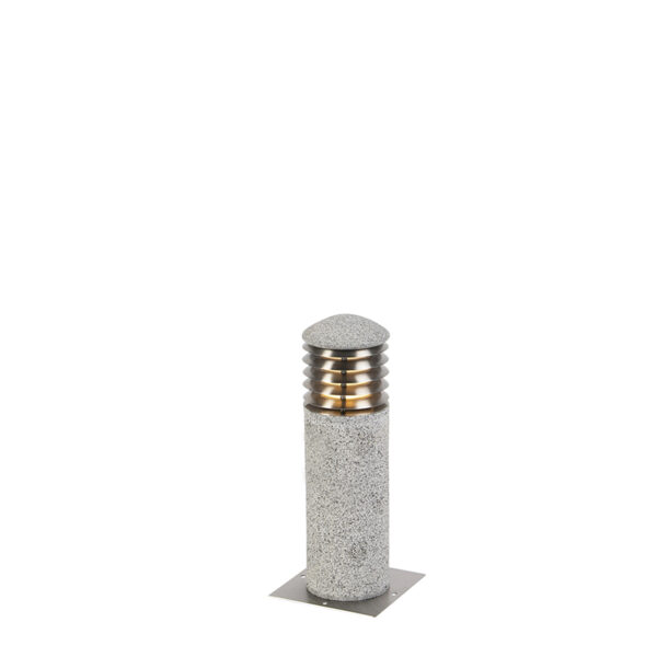 staande buitenlampen Moderne buitenlamp graniet 40 cm Happy Steen BetonRoestvrij staal Grijs De zal een echte aanwinst in zijn jouw tuin. Deze strakke lamp is