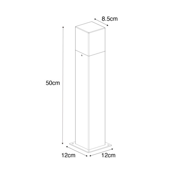 Moderne staande buitenlamp 50 cm grijs IP44 - Denmark - Afbeelding 3