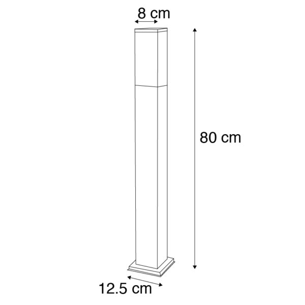 Moderne buitenlamp paal donkergrijs 80 cm IP44 - Malios - Afbeelding 3