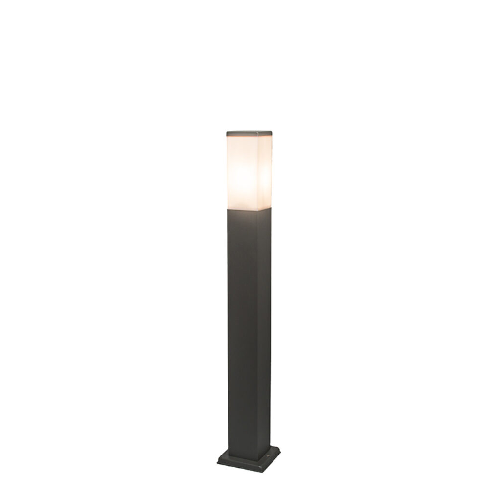 staande buitenlampen Moderne buitenlamp paal donkergrijs 80 cm IP44 Malios KunststofRoestvrij staal Donkergrijs Een super leuke voor in jouw Dankzij de van is