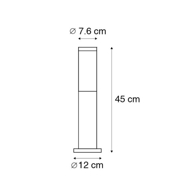 Moderne buitenlamp paal staal 45 cm IP44 - Rox - Afbeelding 3