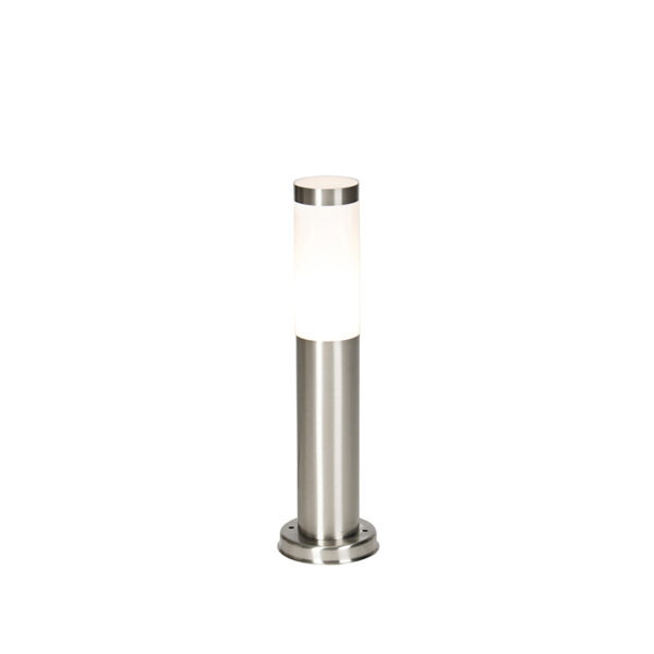 staande buitenlampen Moderne buitenlamp paal staal 45 cm IP44 Rox KunststofRoestvrij Staal Strakke op een in RVS. Door het gebruik van roestvrij is ideale