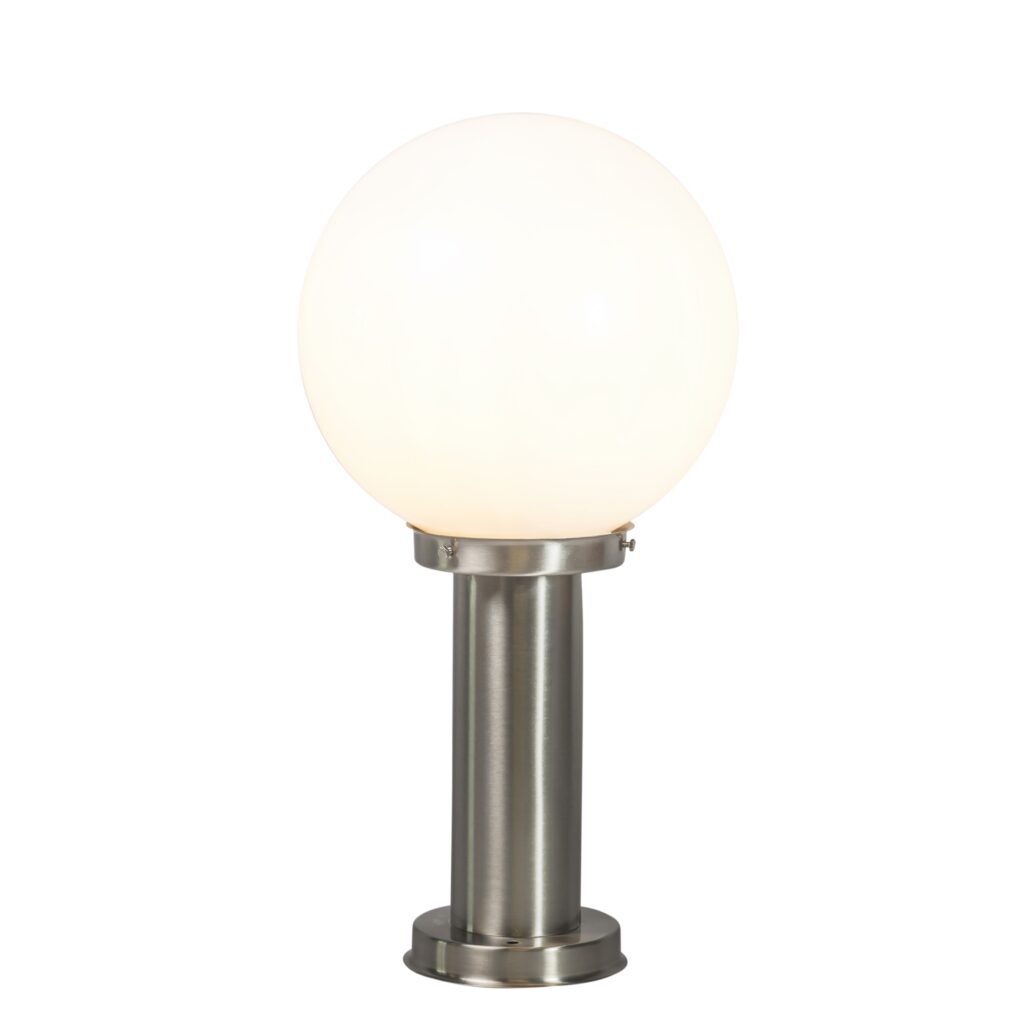 staande buitenlampen Moderne buitenlamp paal staal RVS 50 cm Sfera KunststofRoestvrij Staal Stevige en eenvoudige moderne dat is de Sfera. De bol past perfect