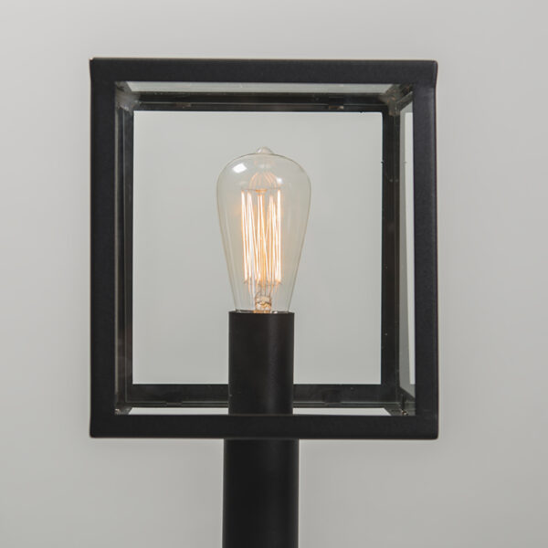 Moderne buitenlamp paal zwart 100 cm - Rotterdam - Afbeelding 2