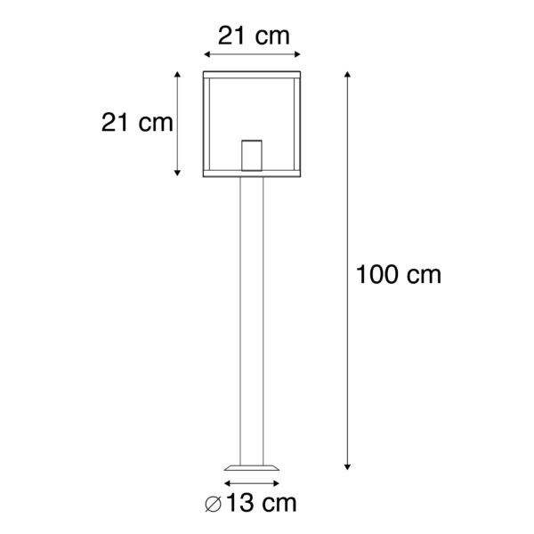 Moderne buitenlamp paal zwart 100 cm - Rotterdam - Afbeelding 3