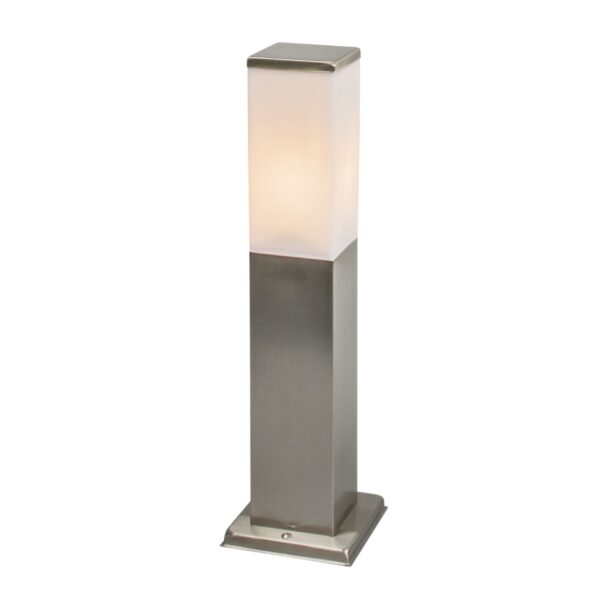 staande buitenlampen Moderne buitenlamp 45 cm staal Malios KunststofRoestvrij Staal Een die volledig thuishoort in een moderne omgeving. Hij heeft lengte en