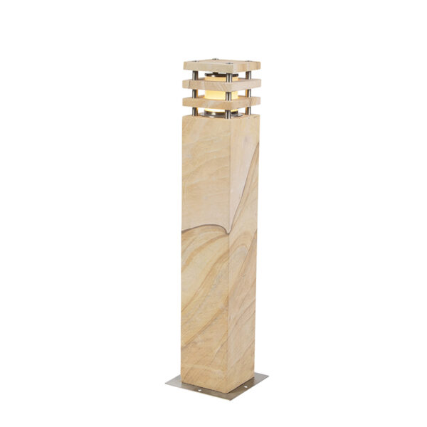 staande buitenlampen Moderne buitenlamp zandsteen 70 cm Grumpy Steen BetonRoestvrij staal Beige Deze zal een echte aanwinst zijn in jouw tuin. strakke lamp is