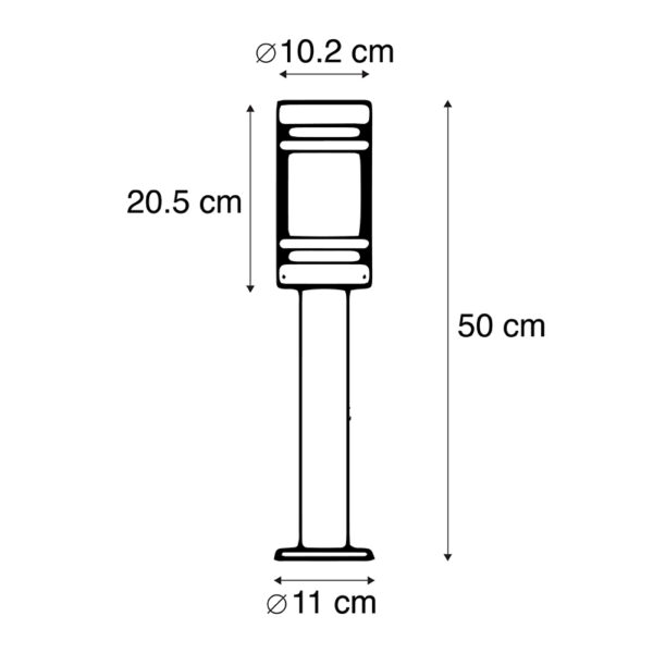 Moderne buitenlamp zwart 50 cm IP44 - Gleam - Afbeelding 3