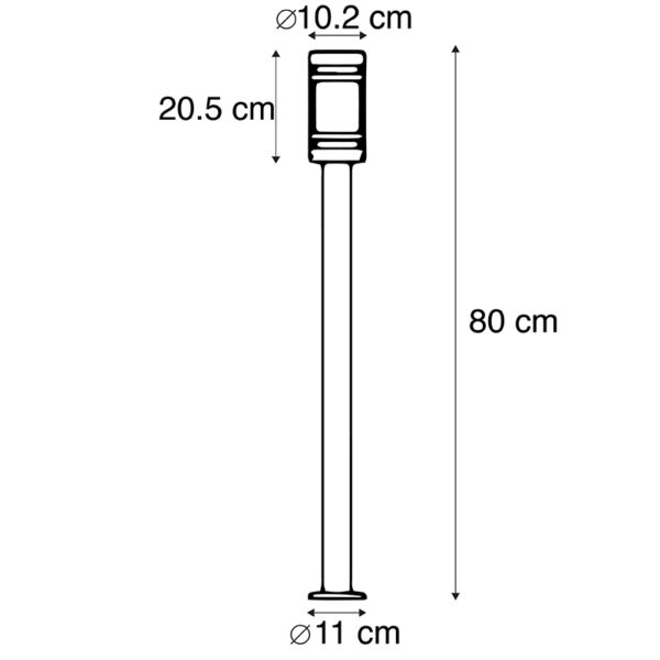 Moderne buitenlamp zwart 80 cm IP44 - Gleam - Afbeelding 3