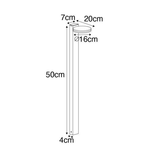 Moderne staande buitenlamp zwart 80 cm incl. LED IP44 - Esmee - Afbeelding 3