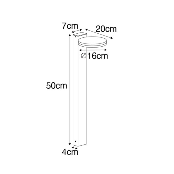 Moderne staande buitenlamp zwart 50 cm incl. LED IP44 - Esmee - Afbeelding 3