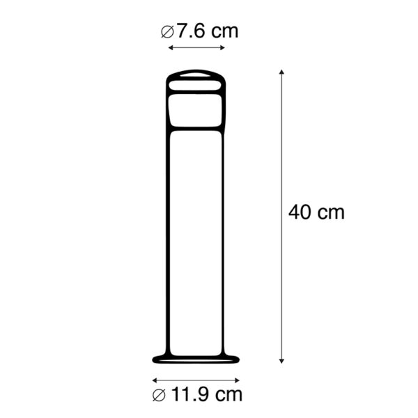 Moderne buitenlamp zwart 40 cm IP44 incl. LED - Roxy - Afbeelding 3