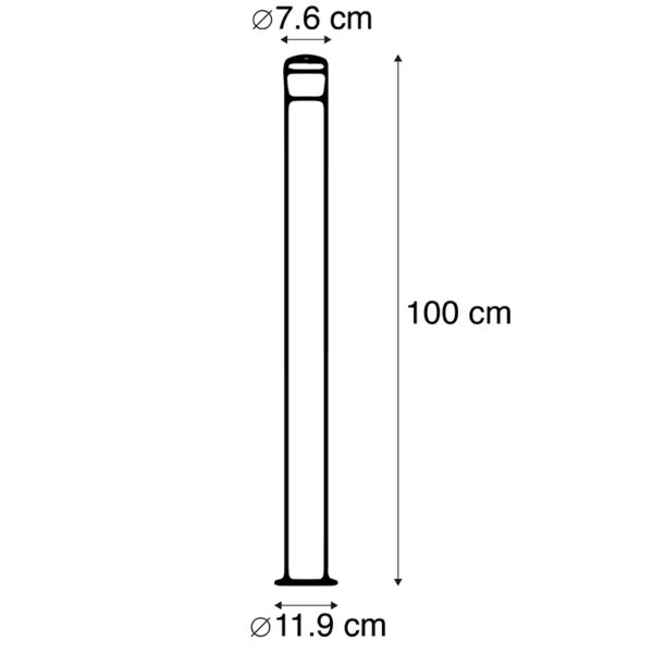 Moderne buitenlamp zwart 100 cm IP44 incl. LED - Roxy - Afbeelding 3