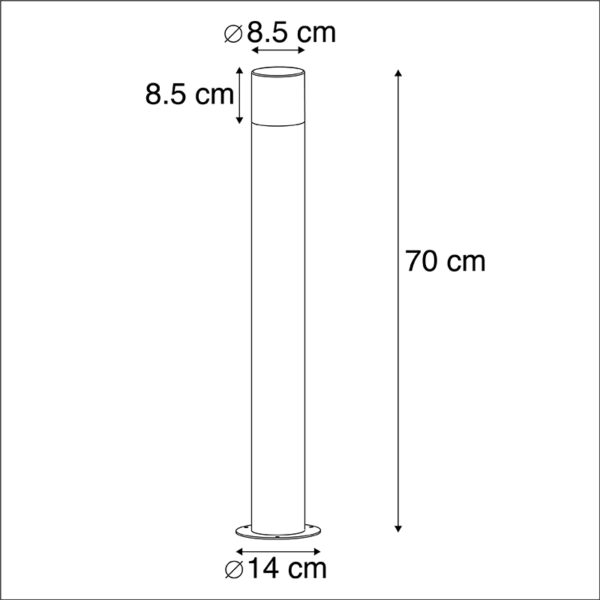 Moderne staande buitenlamp zwart 70 cm - Odense - Afbeelding 3