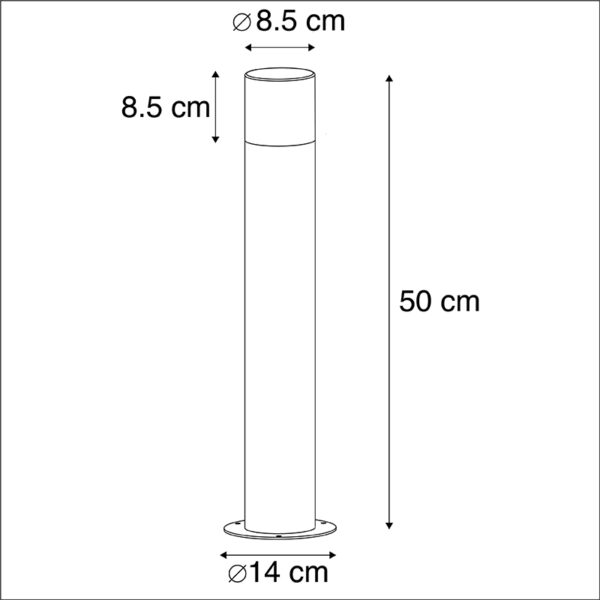 Moderne staande buitenlamp zwart 50 cm - Odense - Afbeelding 3