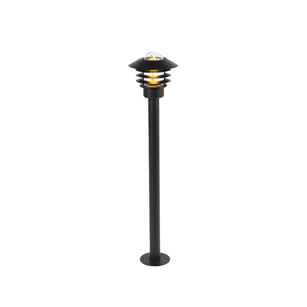 staande buitenlampen Moderne buitenlamp zwart 100 cm IP44 Prato Roestvrij staal Zwart Deze is een zwarte met moderne look en strakke vormgeving dat opvalt. De