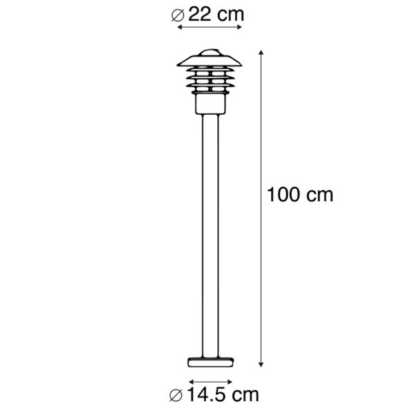 Moderne buitenlamp zwart 100 cm IP44 - Prato - Afbeelding 3