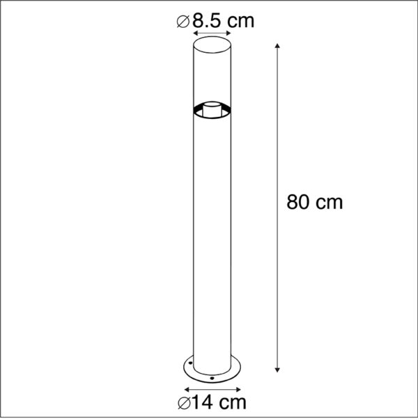 Moderne staande buitenlamp zwart 80 cm - Rullo - Afbeelding 3