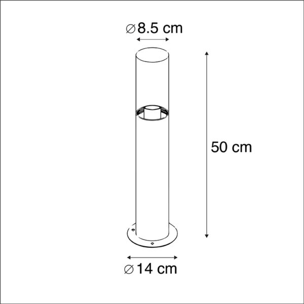 Moderne staande buitenlamp zwart 50 cm - Rullo - Afbeelding 3