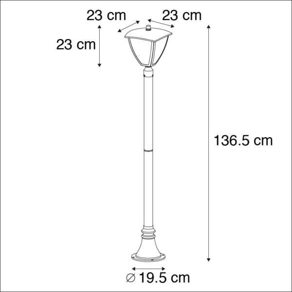 Moderne buitenlantaarn donkergrijs 136,5 cm - Platar - Afbeelding 3