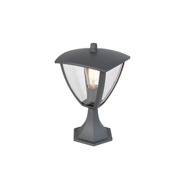 staande buitenlampen Moderne buitenlantaarn sokkel donkergrijs Platar AluminiumKunststof Donkergrijs Deze lantaarn is de perfecte aanvulling voor jouw tuin. Het
