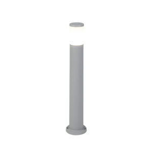 staande buitenlampen Moderne buitenpaal grijs 80 cm IP55 incl. E27 Carlo Kunststof Grijs Deze hoort helemaal thuis in een moderne omgeving. De is hoog en heeft