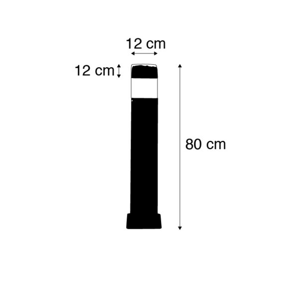 Moderne buitenpaal grijs 80 cm incl. LED IP55 - Ester - Afbeelding 3