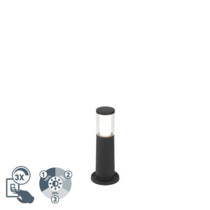 staande buitenlampen Moderne buitenpaal zwart 40 cm IP55 incl. GU10 dimbaar Carlo Kunststof Zwart Klein maar Deze zwarte uit kunststof is een streling voor het
