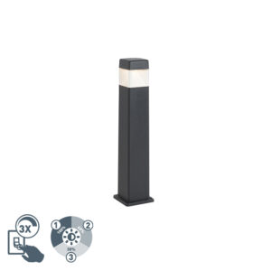 staande buitenlampen Moderne buitenpaal zwart 80 cm incl. LED IP55 Elisa Kunststof Zwart Als je op zoek bent naar een mooie moderne tuinpaal om jouw oprit