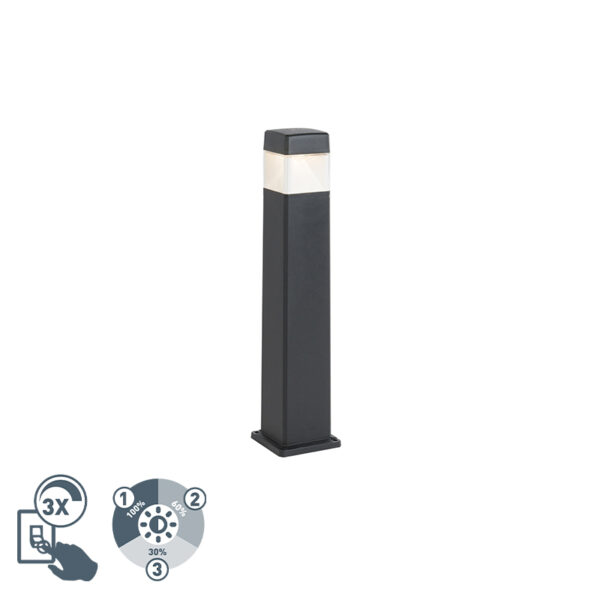 staande buitenlampen Moderne buitenpaal zwart 80 cm incl. LED IP55 Elisa Kunststof Zwart Als je op zoek bent naar een mooie moderne tuinpaal om jouw oprit