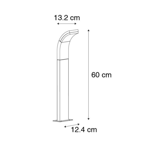 Moderne buitenpaaltje antraciet 60 cm incl. LED IP54 - Litt - Afbeelding 3