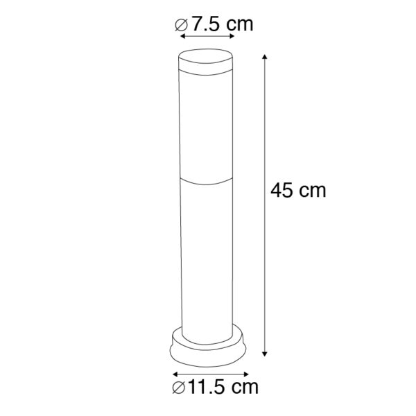 Smart buitenlamp paal antraciet 45 cm incl. Wifi P45 - Rox - Afbeelding 3