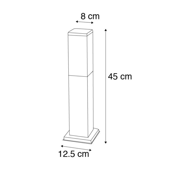 Smart buitenlamp paal donkergrijs 45 cm incl. Wifi P45 - Malios - Afbeelding 3