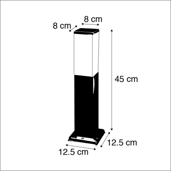 Smart buitenlamp 45 cm staal incl. Wifi P45 - Malios - Afbeelding 3