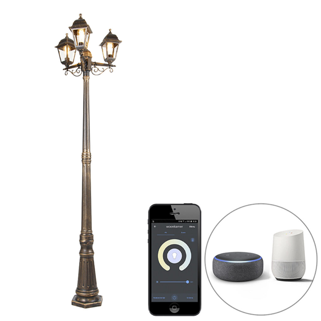 staande buitenlampen Smart lantaarn antiek goud IP44 incl. Wifi ST64 Capital GlasKunststof Staande is een klassieker onder de Hij in nieuw jasje gestoken