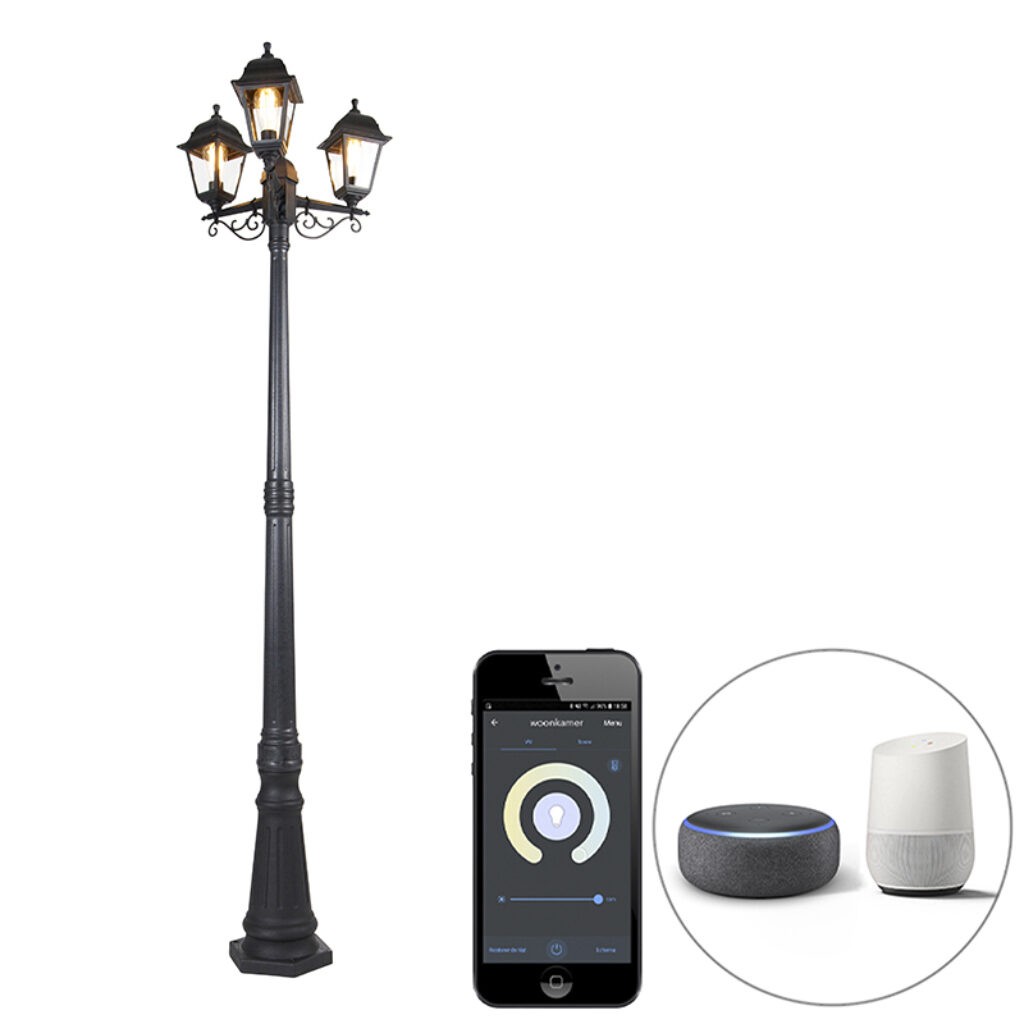 staande buitenlampen Smart lantaarn zwart IP44 incl. Wifi ST64 Capital KunststofGlas Zwart Staande is een klassieker onder de Hij in nieuw jasje gestoken