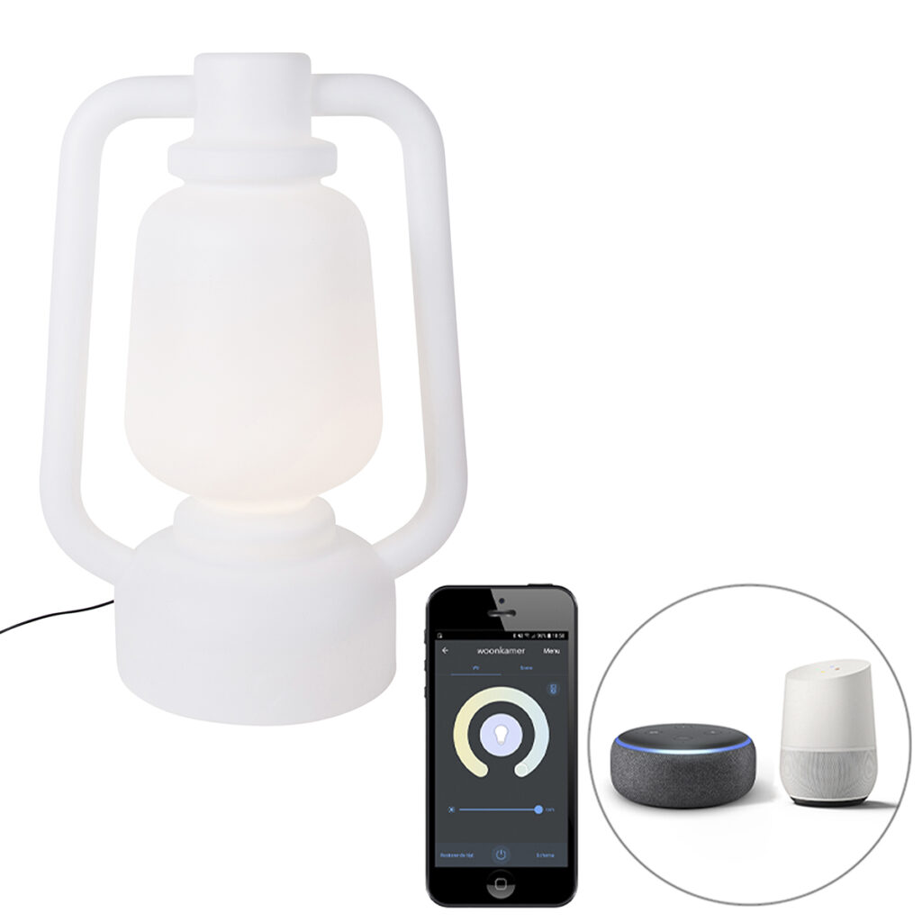 staande buitenlampen Smart vloerlamp wit 110 cm incl. Wifi G95 Storm Extra Large Kunststof Wit