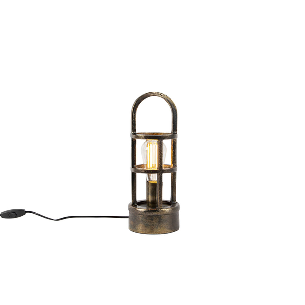 tafellampen Art Deco tafellamp brons 35 cm Kevie AluminiumStaal Brons Voeg wat extra sfeer toe in huis met Hij hoort volledig thuis een of retro interieur