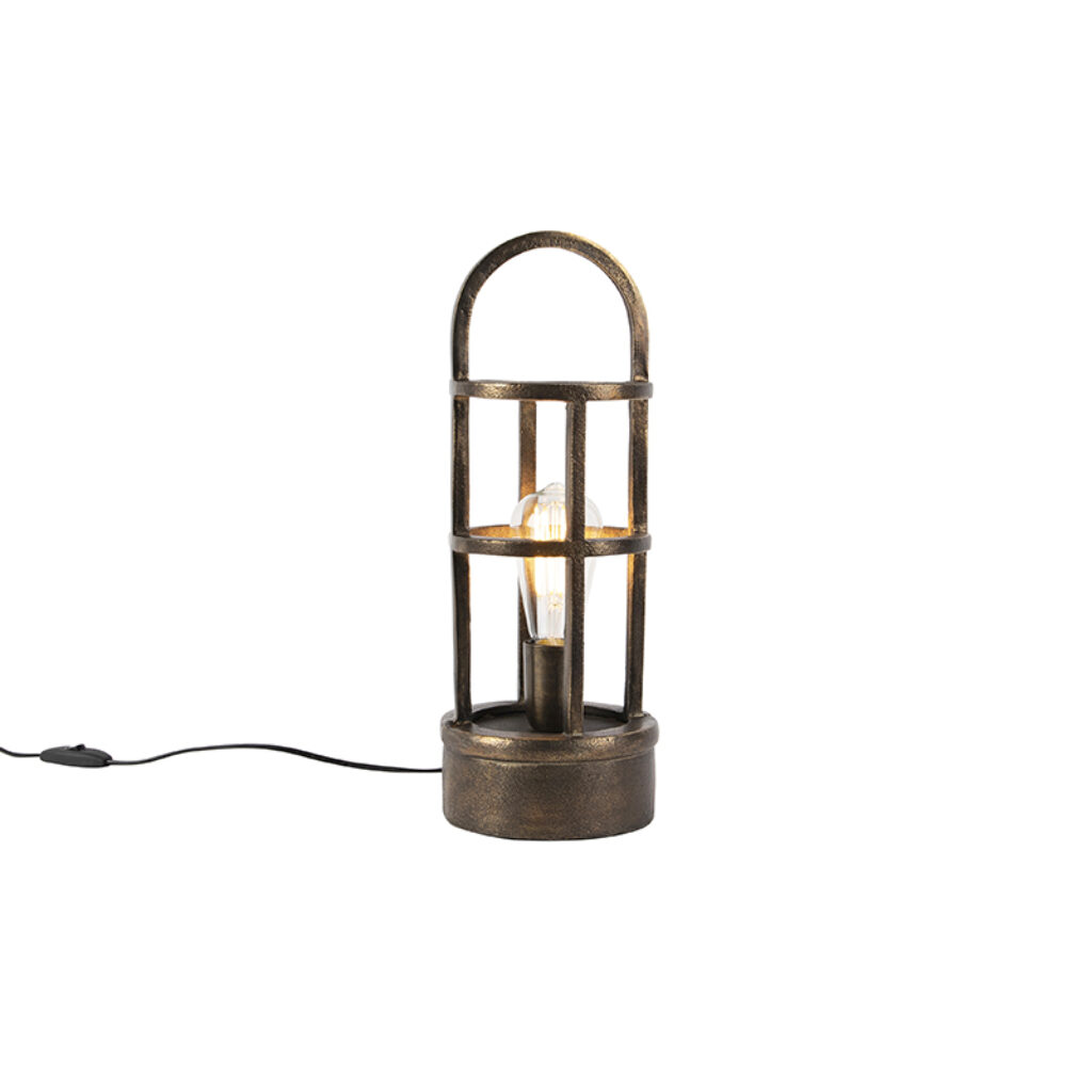 tafellampen Art Deco tafellamp brons 41 cm Kevie AluminiumStaal Brons Voeg wat extra sfeer toe in huis met Hij hoort volledig thuis een of retro interieur