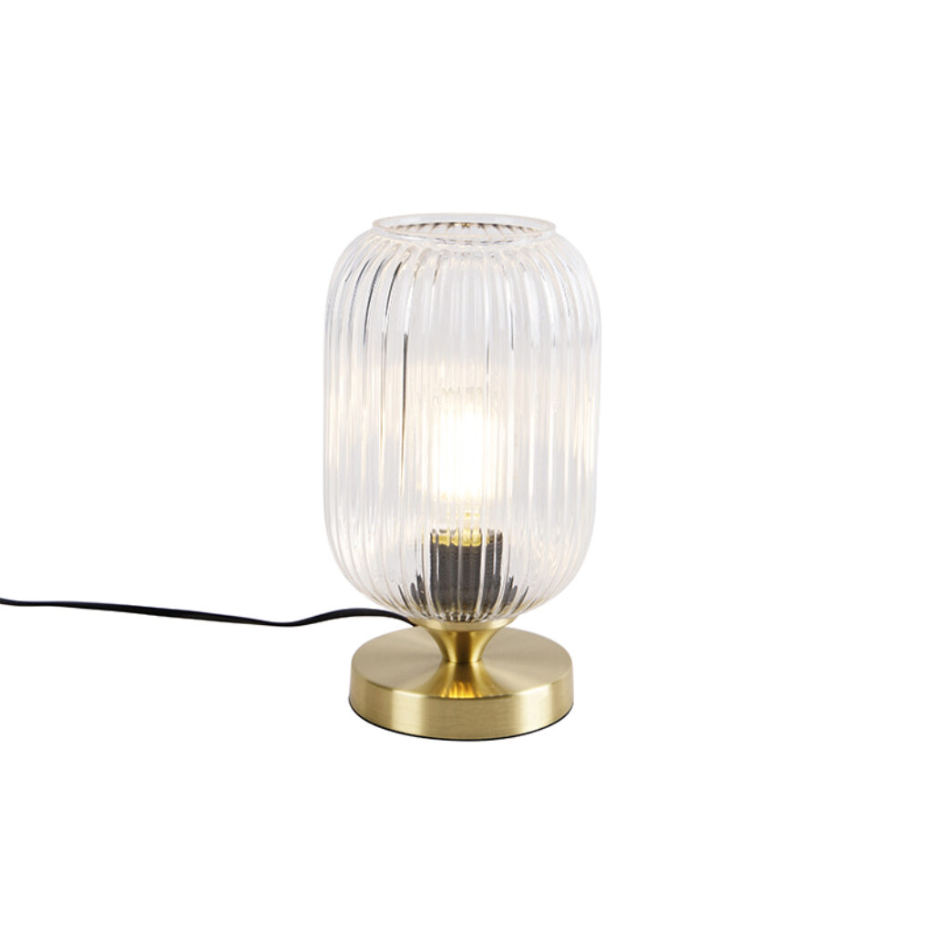 tafellampen Art deco tafellamp messing Banci GlasStaal Zorg voor een mooie Deco sfeer in huis met onze tafellamp. Super mooi afgewerkt en glas. Het geribbeld