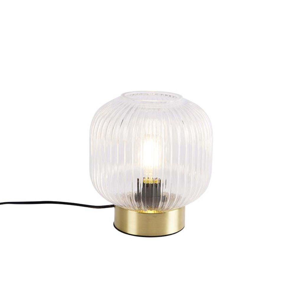 tafellampen Art Deco tafellamp messing Karel GlasStaal Onze prachtige is afgewerkt in met geribbeld helder glas. Het excentrieke design steelt de show elke