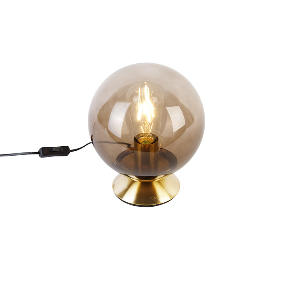 tafellampen Art deco tafellamp messing met smoke glas Pallon GlasStaal Deze is speciaal in zijn door de kleur van het en combinatie echt een plaatje om te De