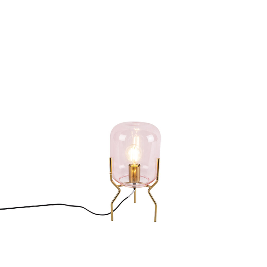 tafellampen Art Deco tafellamp messing roze glas Bliss GlasStaal Roze Fleur je interieur op met onze vrolijke tafellamp. Deze lamp is afgewerkt lichtroze en de