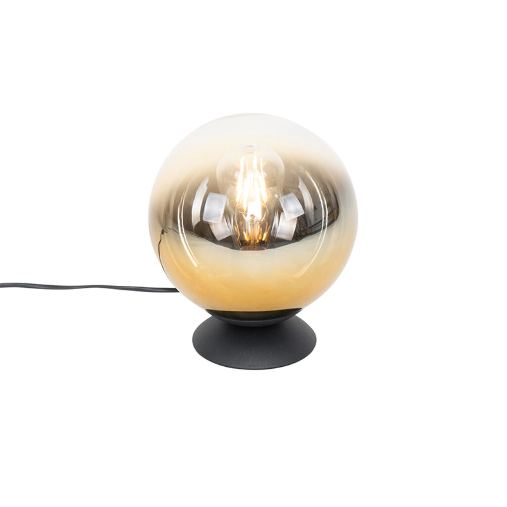 tafellampen Art deco tafellamp zwart met goud glas pallon GlasStaal Goud Gezelligheid gegarandeerd deze Pallon tafellamp. Onze heeft de Een Deco afgewerkt en